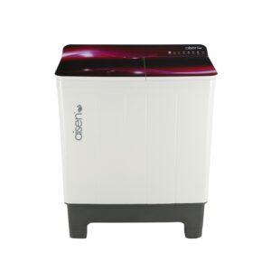 SAWM 8.5 Kg Toughened Glass Top Steel Tub (Red) A85SMT821